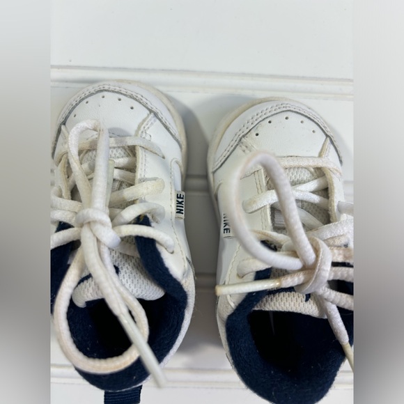 Nike Baby Infant Shoes Sneakers White Blue Size 3C Tie Athletic - Picture 5 of 16